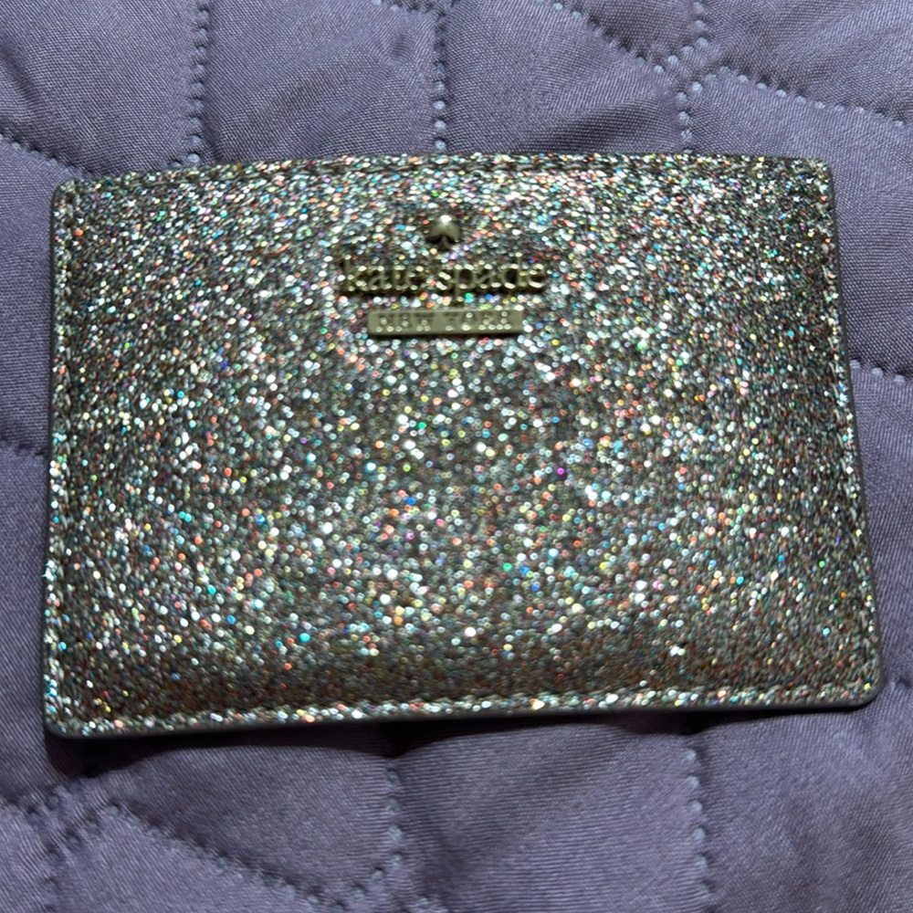 NWT Kate Spade Burgess Court Glittered Card Holder